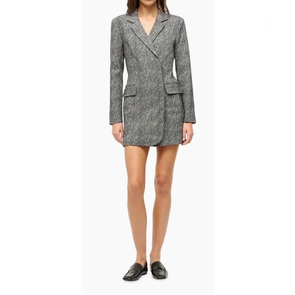STAUD GREENWICH BLAZER DRESS TEXTURED HERRINGBONE
